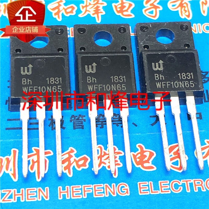 30pcs  ο WFF10N65 10N65 10A 650V TO-220F MOSFET